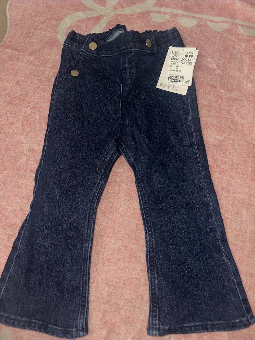 H&M Kids Dark Blue Elastic Waist Denim Pants
